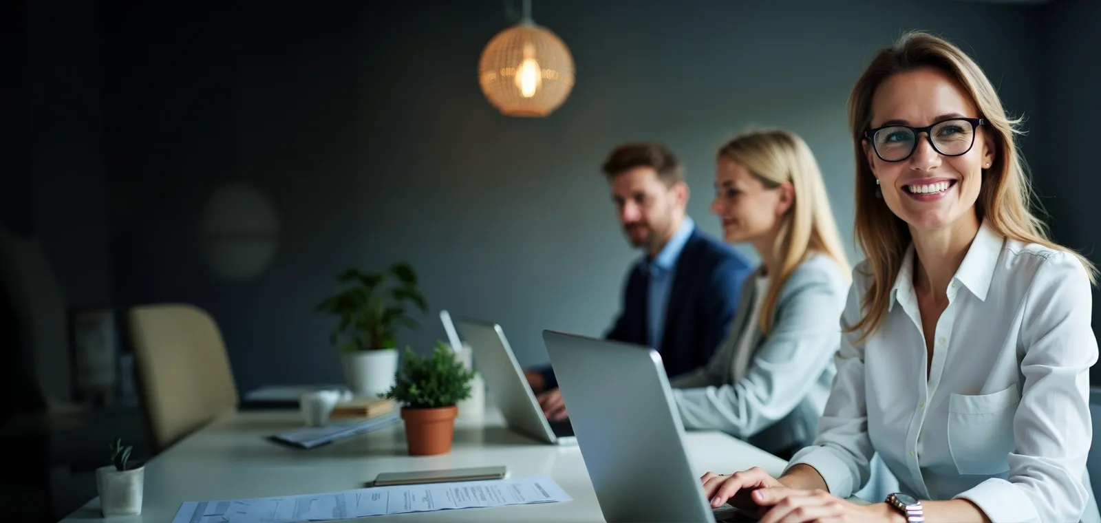 Equipa da CrediSegur a trabalhar em conjunto no escritório